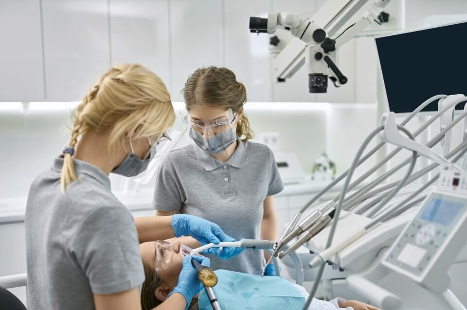 young patient receiving dental care in Dallas, TX